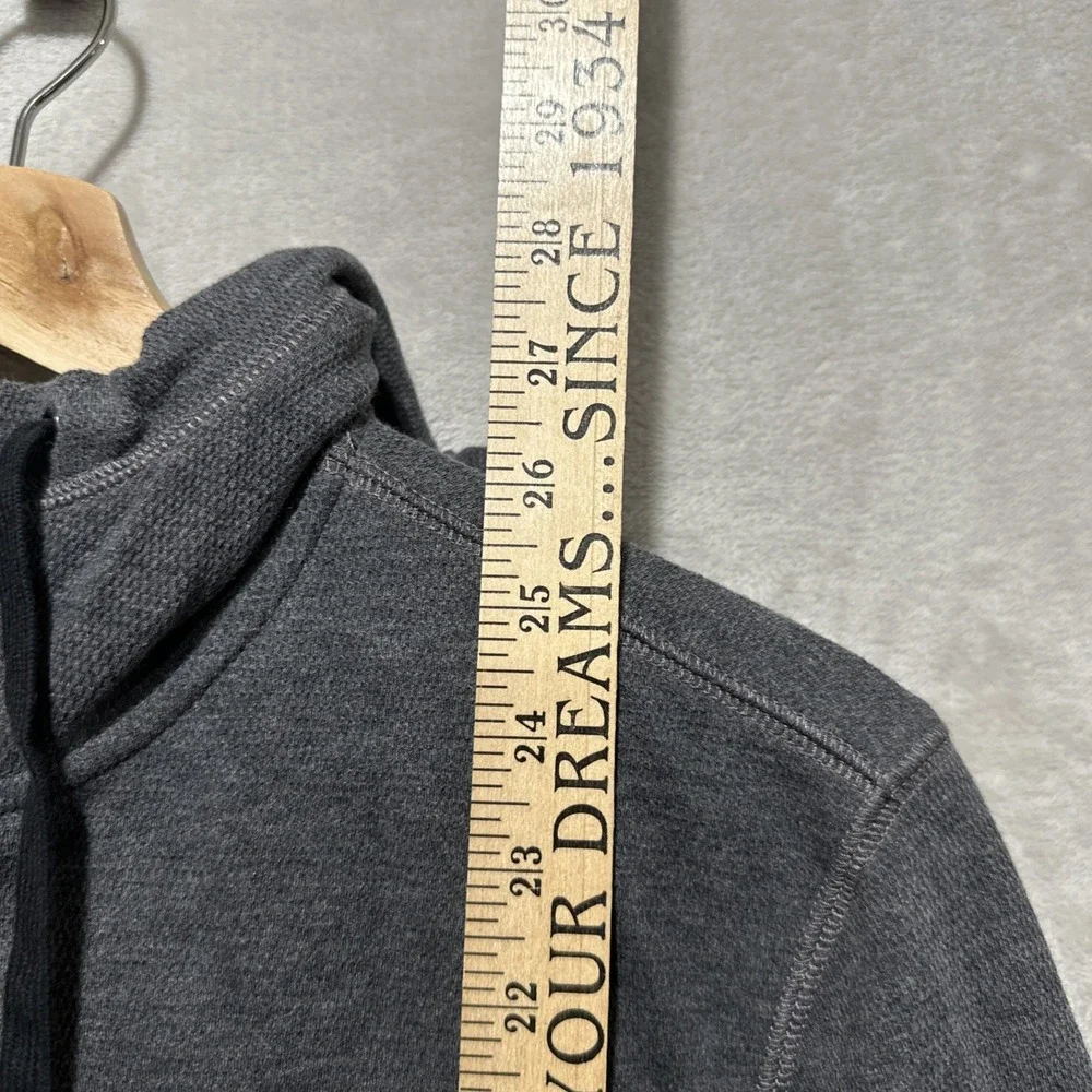 Banana Republic 1/4 Zip Pullover Hoodie Sweatshirt Men's S Gray Elbow‎ Patches